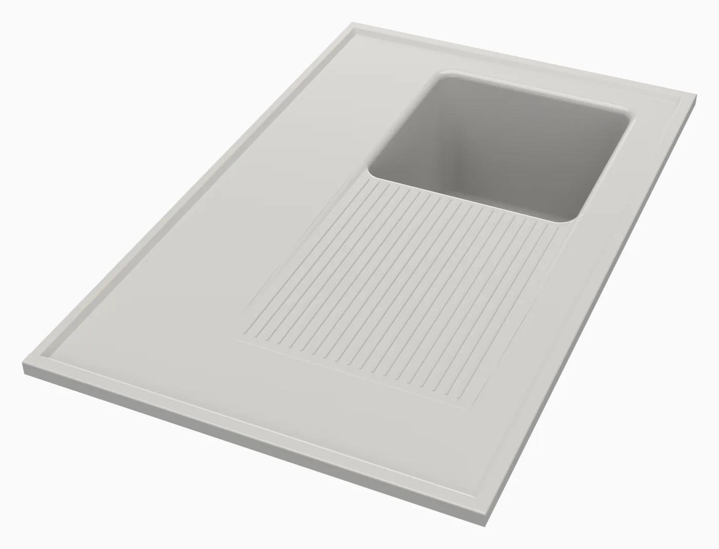 Moulded single drainer sinktop, SD1200, sink and drainer moulded with the top as one piece