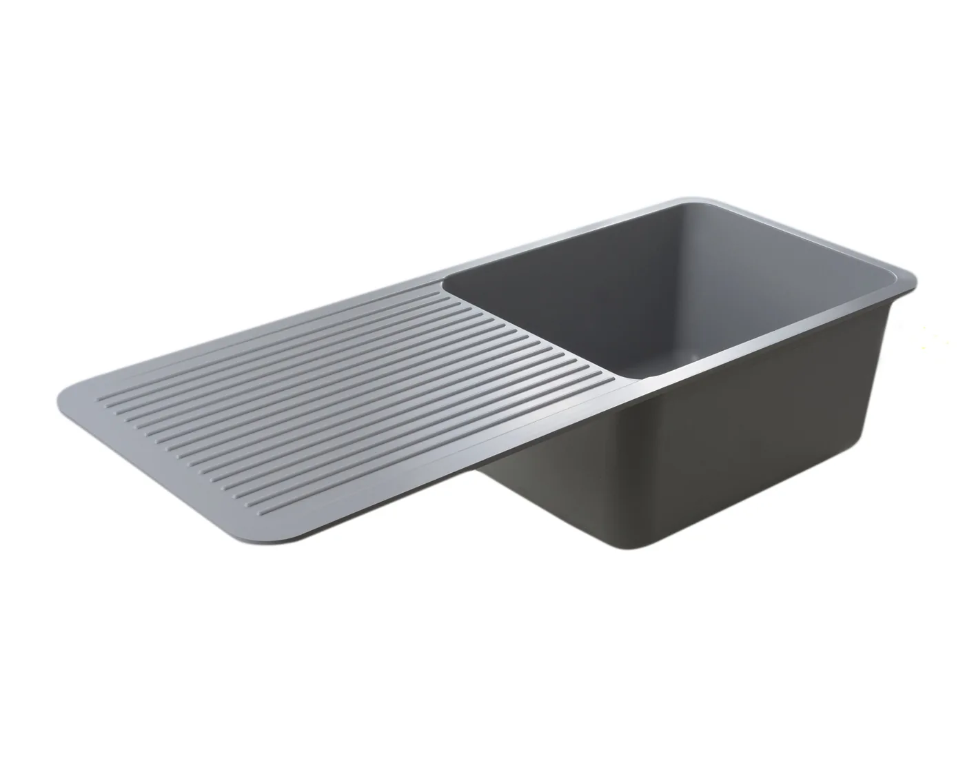 SD15 drop-in sink and drainer unit, grey, before fitting