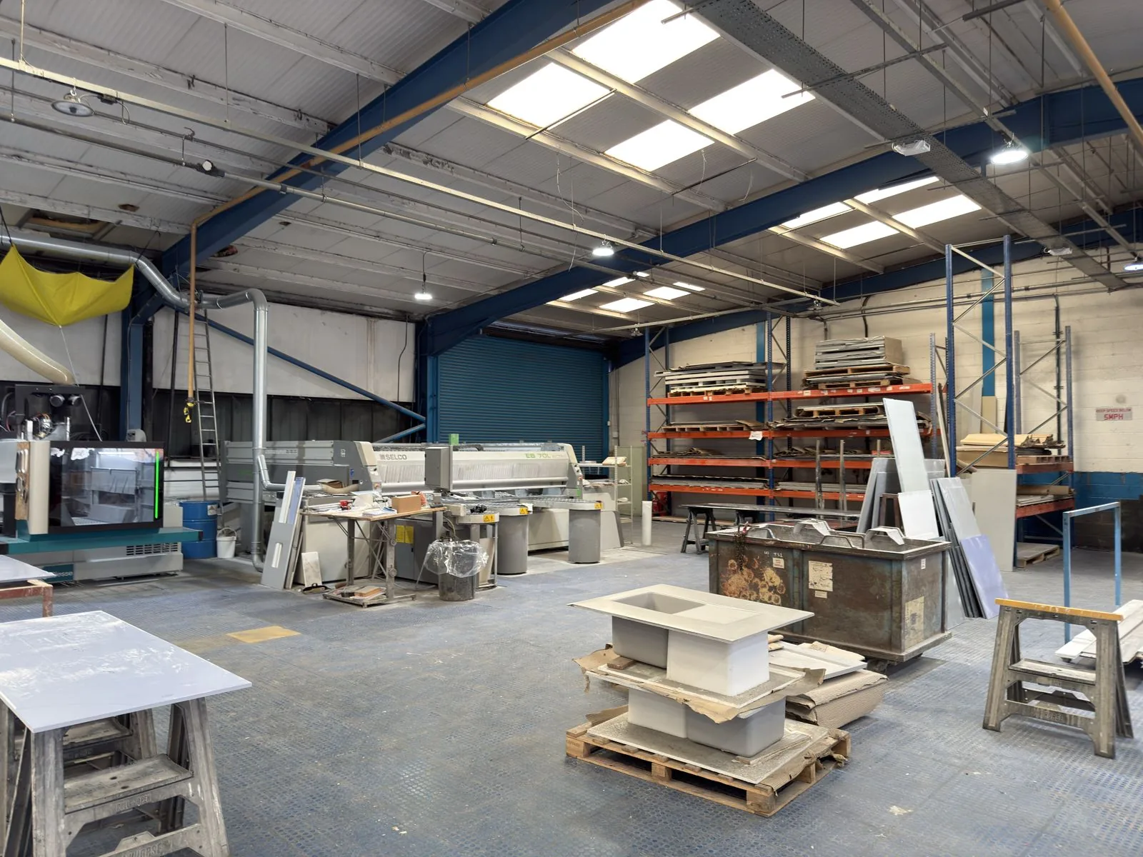 The finishing area in the Simmons works